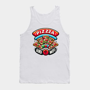 Pizza and Wifi, Funny Pizza Lover Tank Top